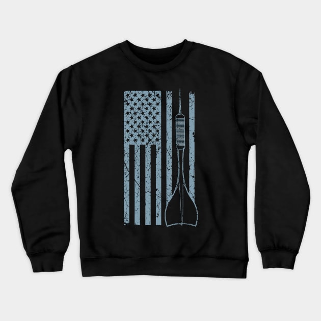 Darts USA Pride America Flag Arrow Patriot Gift Crewneck Sweatshirt by MrTeee